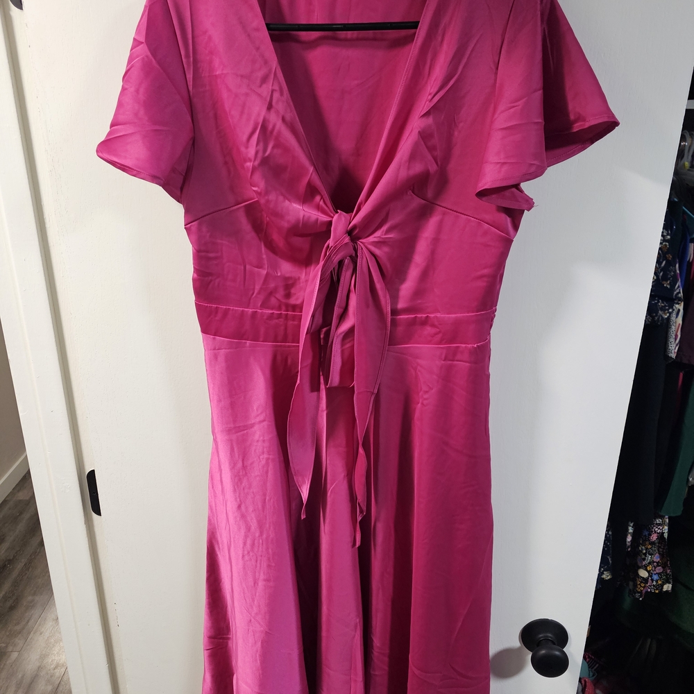 Elegant Pink,Silk Dress